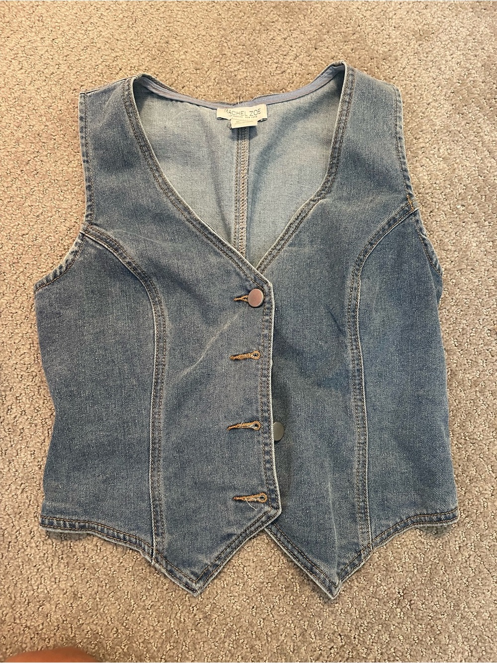 Rachel Zoe Light Blue Denim Vest with V-Neck